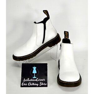 Dr. Martens  Big Kid's White Leather Chelsea Boots Size 4 J 117